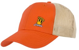 Bild von Retro Trucker Cap mit Stick Crown Logo in Orange-Khaki