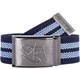 Bild von Breiter Gürtel Stoffgürtel in Navy-Hellblau von 2stoned Logo geprägt